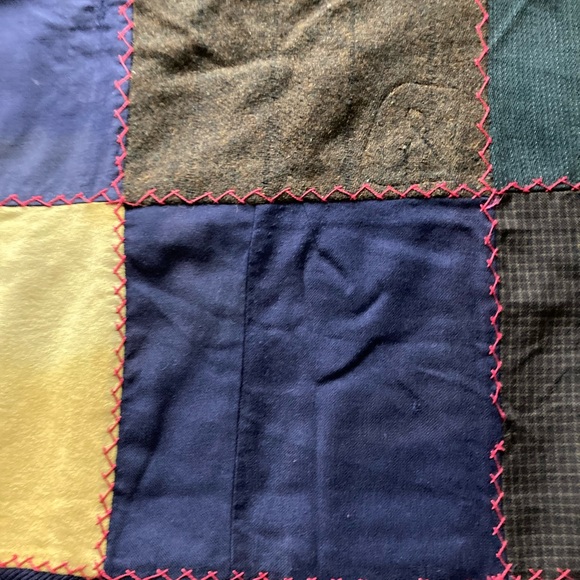 Vtg Handmade Repurposed Fabric Patchwork Quilt Top Unfinished 78"x86" - Picture 10 of 15